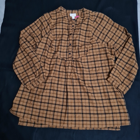 ISABEL MATERNITY BROWN/BLACK PLAID FLANNEL SHIRT SIZE LARGE - Picture 4 of 9
